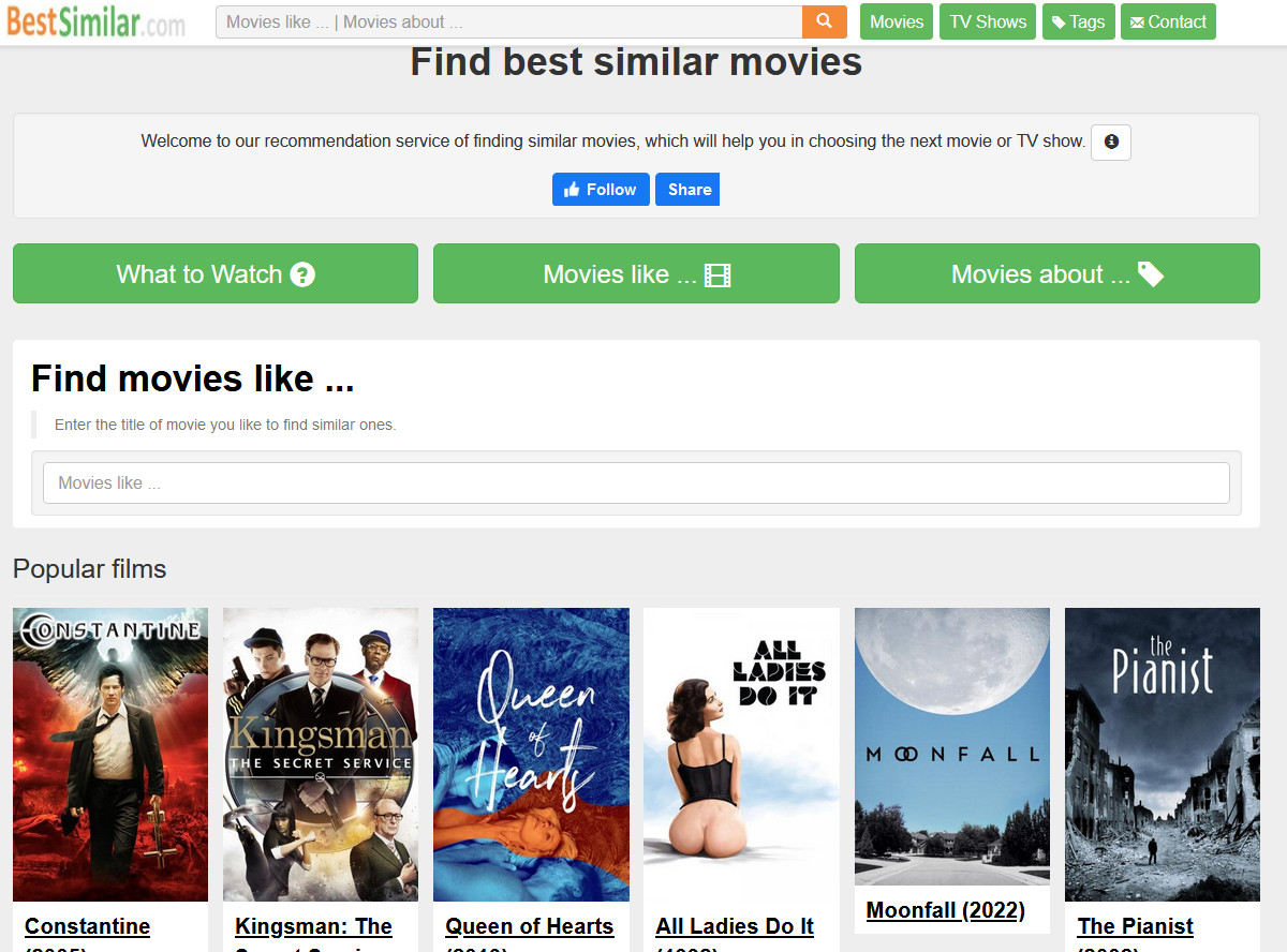 Best Similar Movies,相似影视推荐引擎