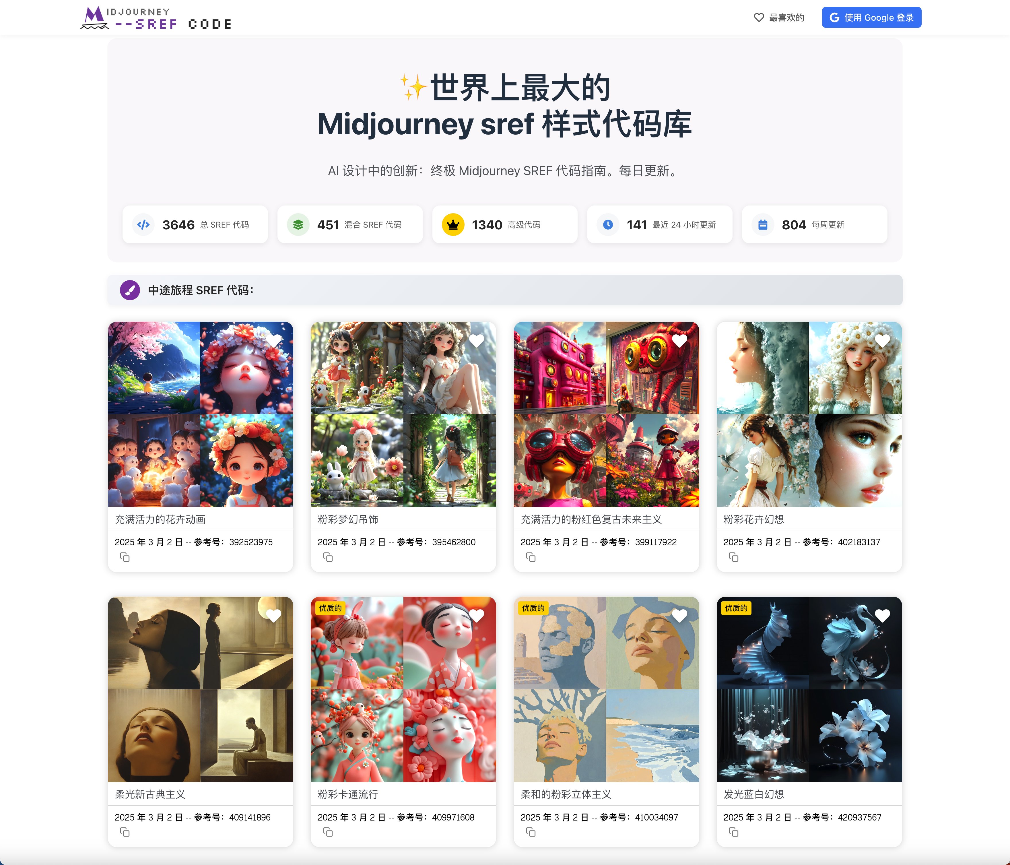 全球最大Midjourney Sref代码库 开启AI设计创新之门