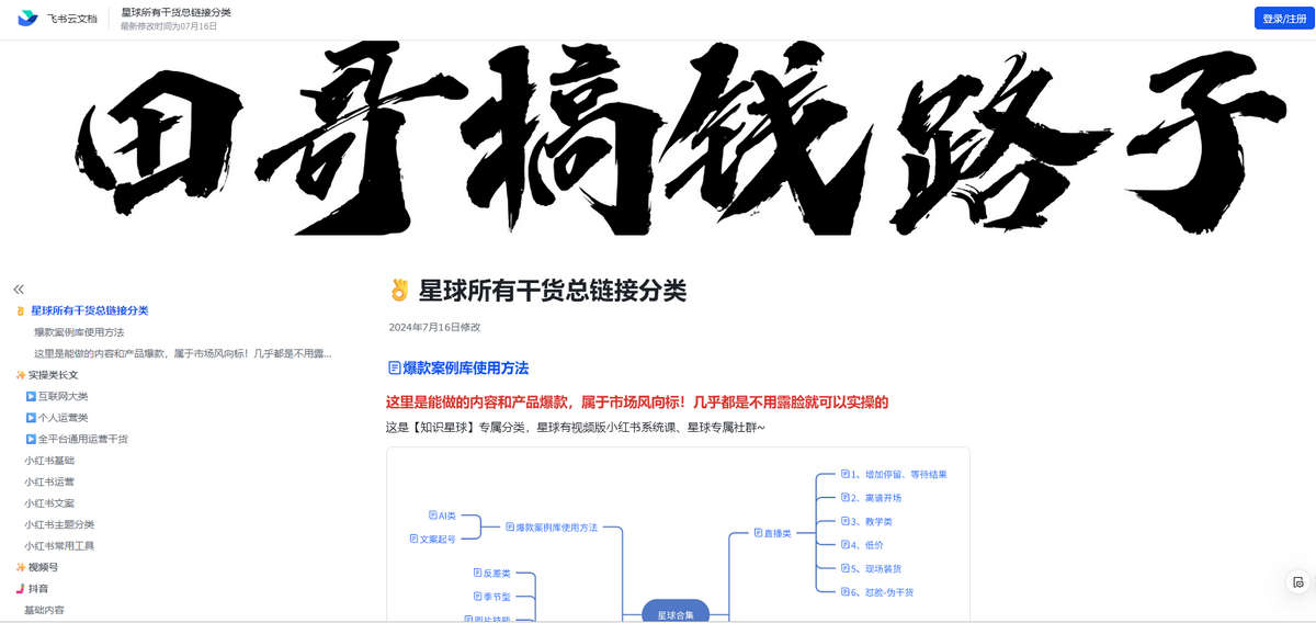 【田哥搞钱路子】星球所有干货总链接