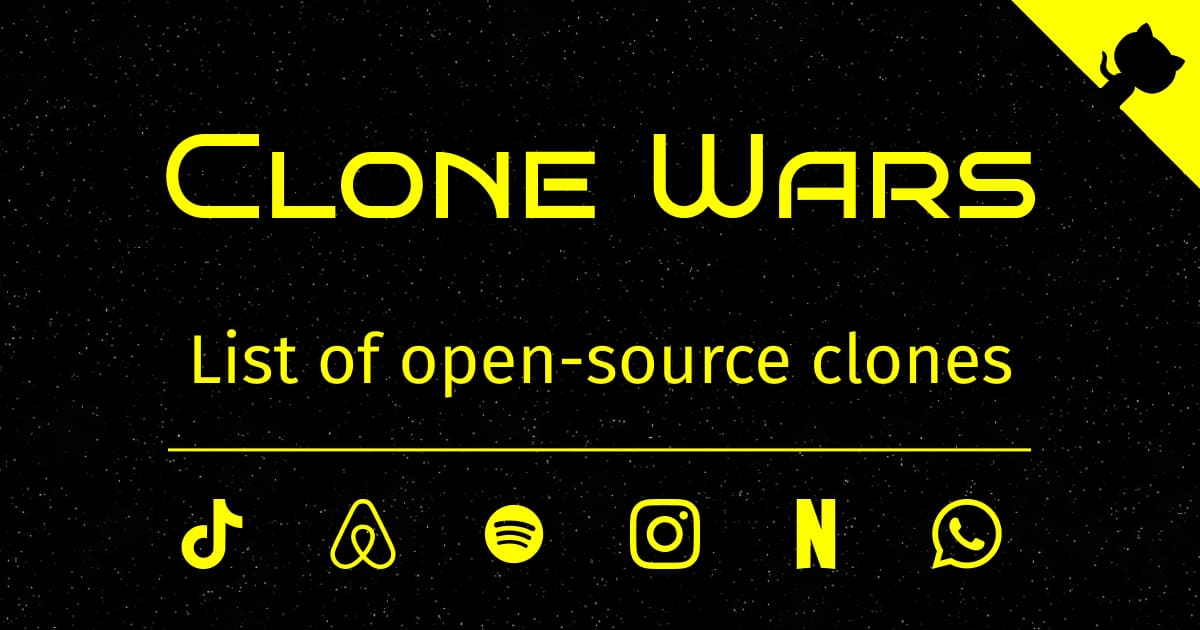 Clone Wars,100多个知名网站的克隆开源项目