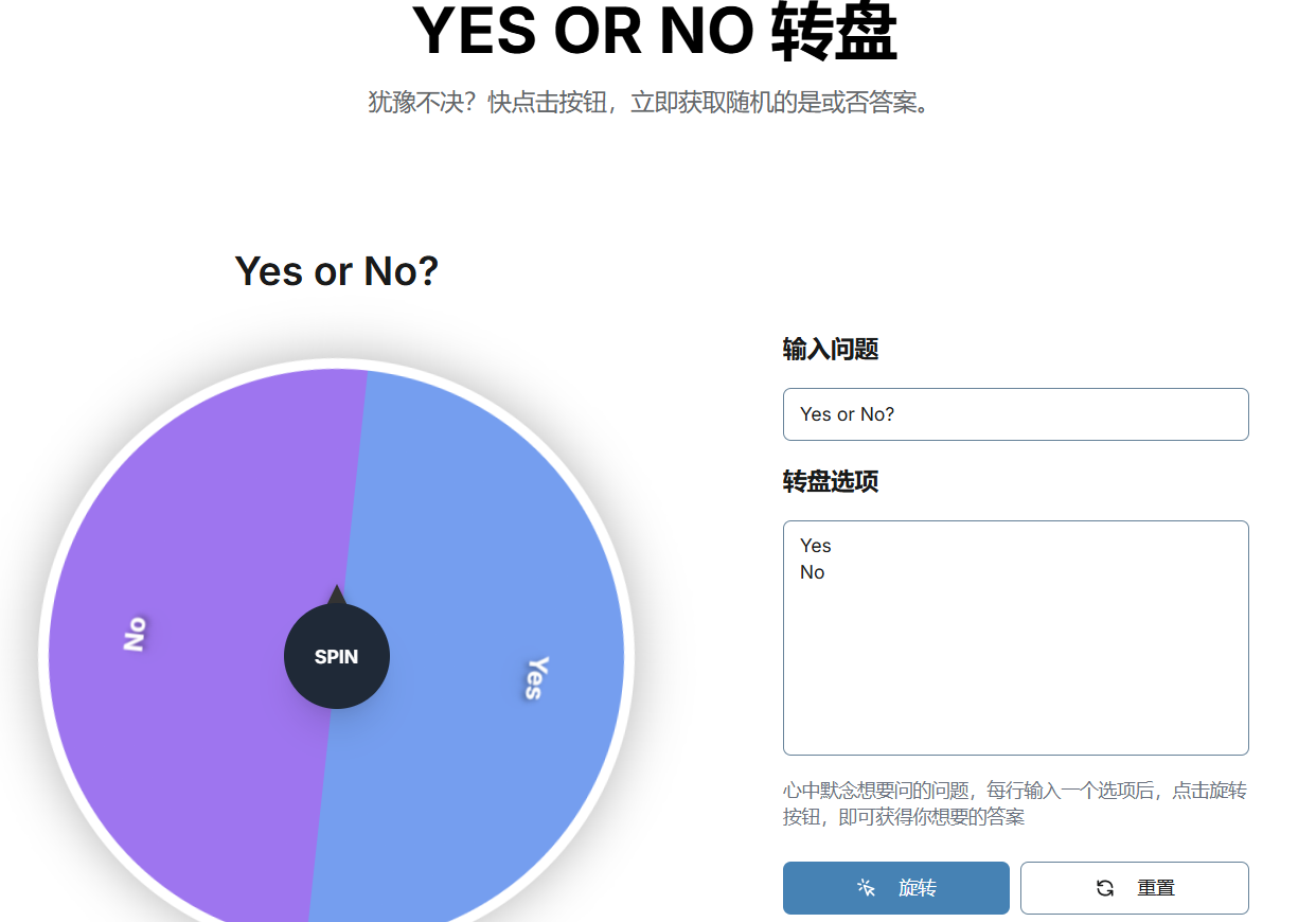 YES OR NO Wheel:轻松决策神器助你告别选择困难