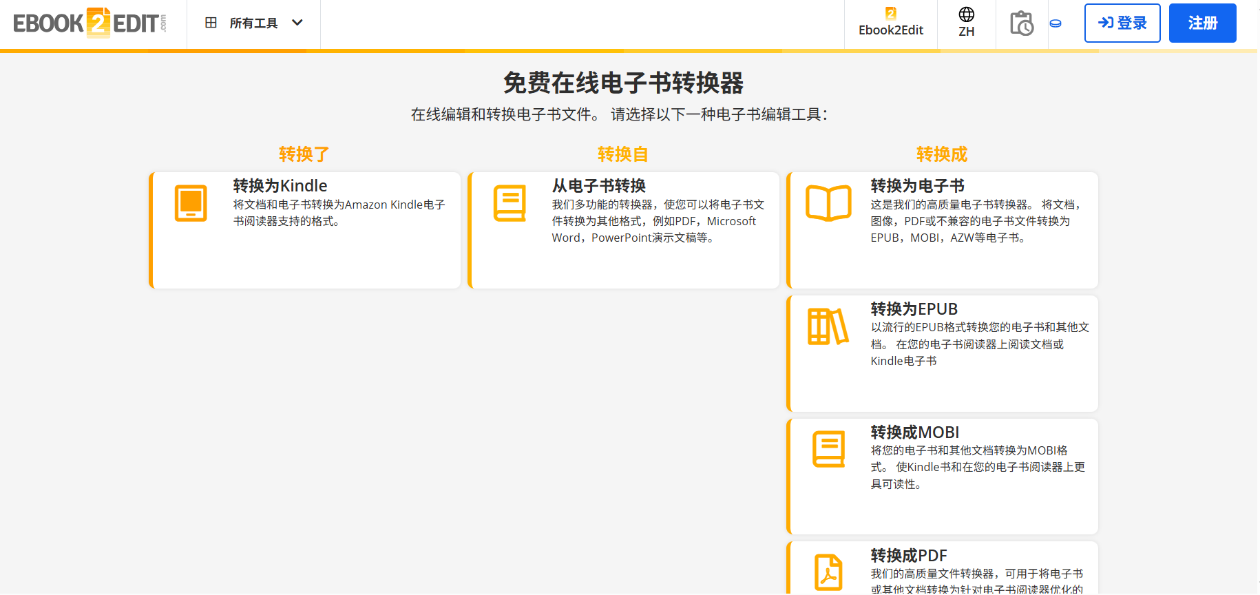 Ebook2Edit:免费在线电子书转换和编辑工具,支持多种格式互转,轻松制作和修改电子书