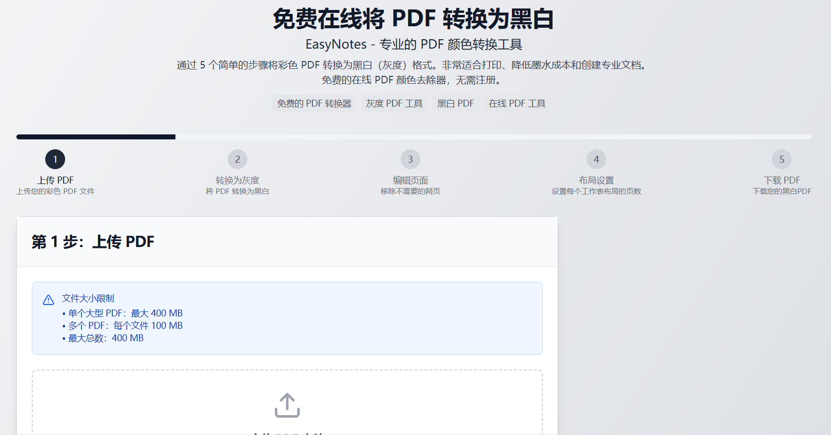 EasyNotes:一款免费的在线 PDF 颜色反转工具,可将 PDF 的颜色进行反转(例如白底黑字转成黑底白字),减轻眼睛疲劳