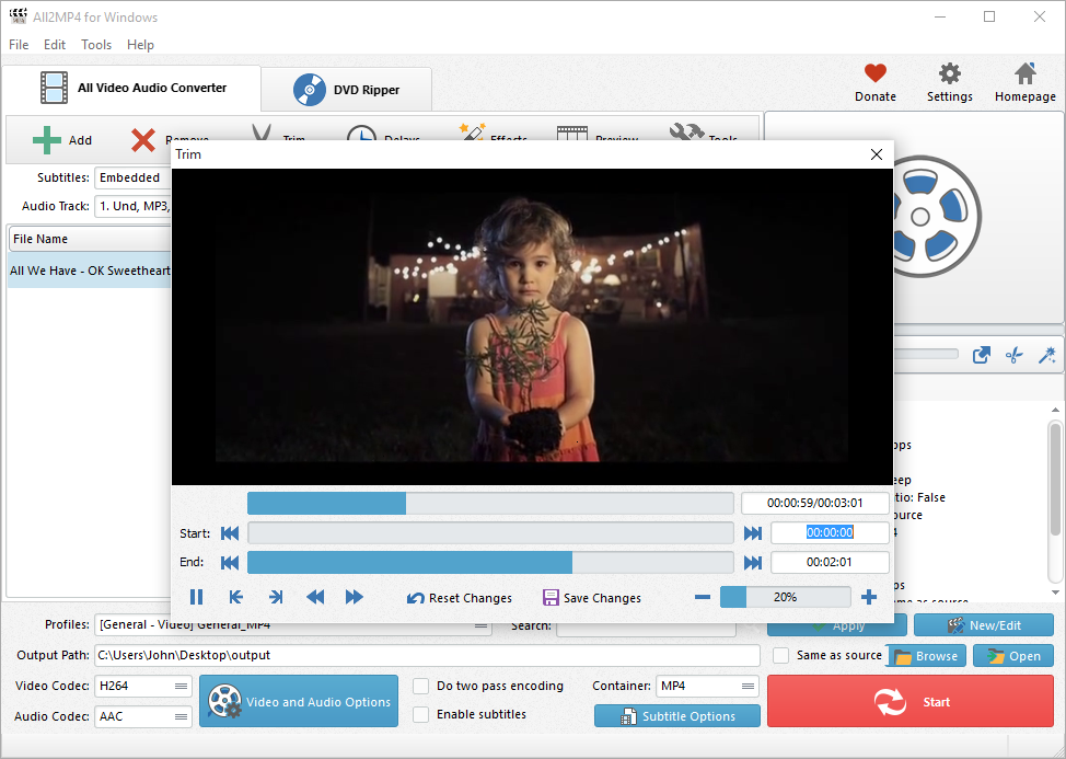 All2MP4：一款免费又强大的视频转换器，支持300+视频格式互转，支持裁剪、旋转、合并、添加字幕等功能