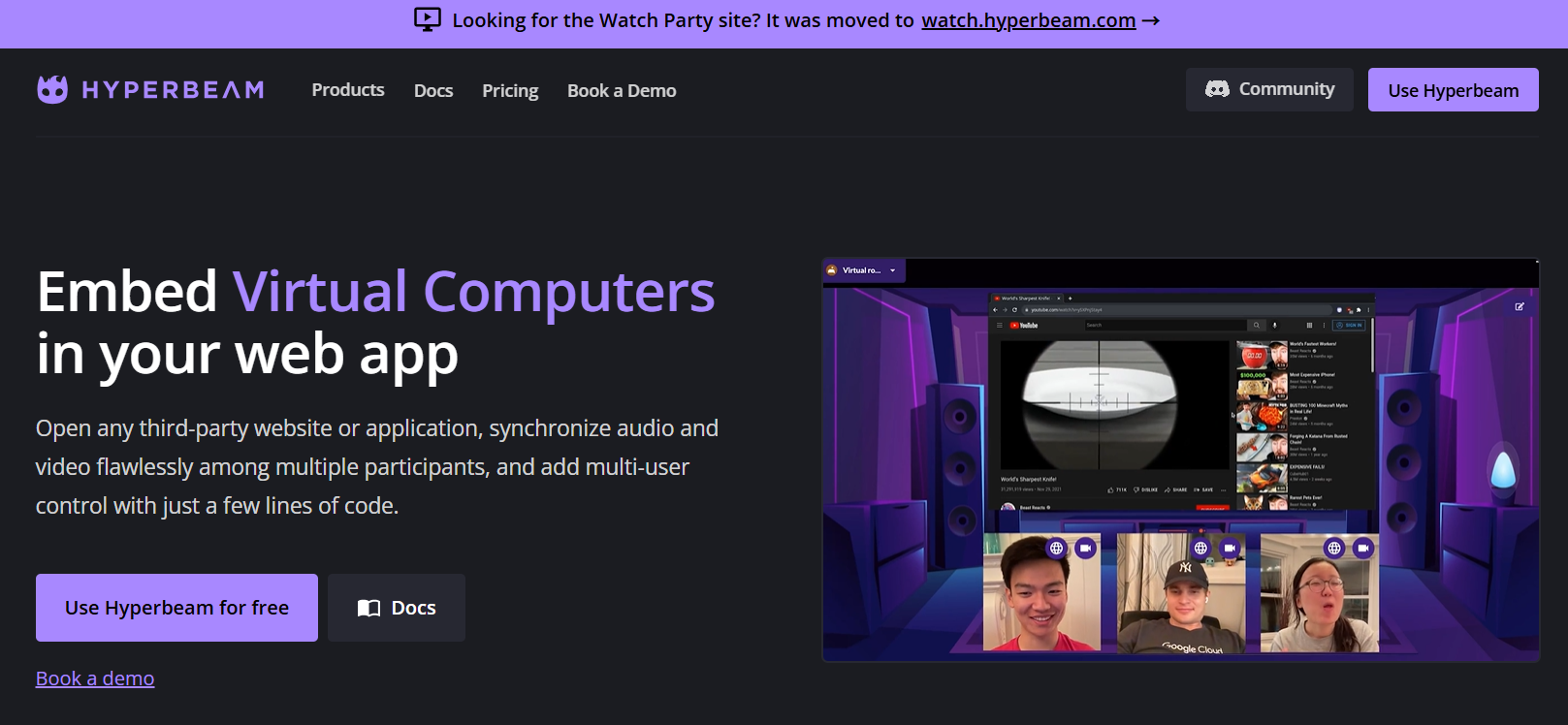 Hyperbeam：国外的免费云浏览器，可以开个房间，让其他人共同观看云浏览器里面的内容
