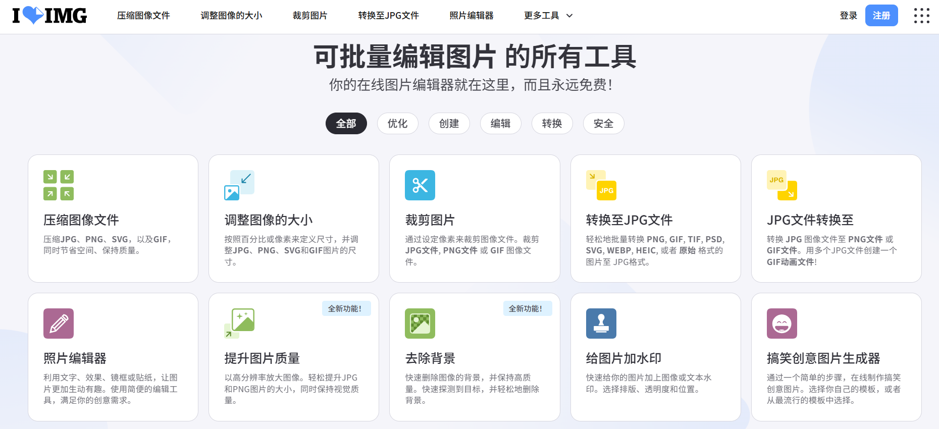 iLoveImg：一款功能强大的在线图片编辑工具