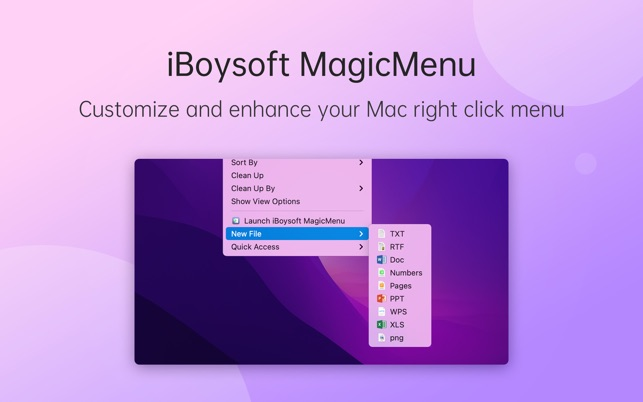 iBoysoft MagicMenu（精简版）：免费自定义和增强 Mac 右键菜单