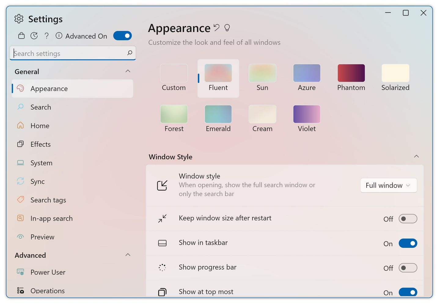 Fluent Search：搜索正在运行的应用程序和浏览器标签，Windows 搜索软件