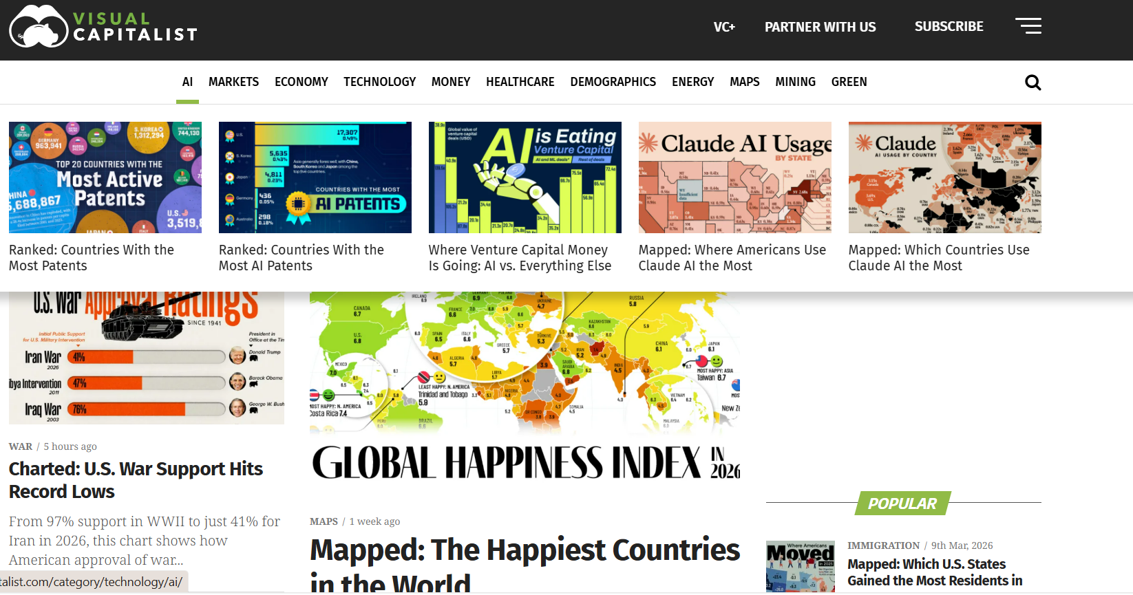 Visual Capitalist：全球趋势数据可视化分析网站