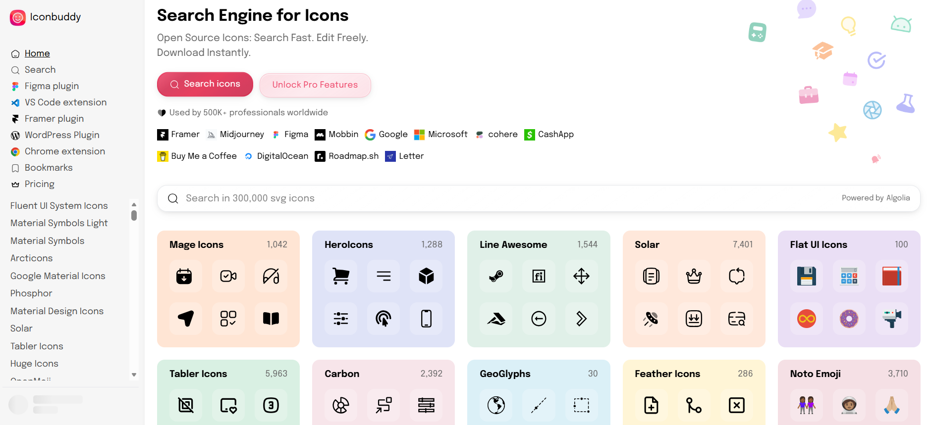 Iconbuddy：一个提供200K+开源免费SVG图标的网站，下载、定制、编辑和个性化