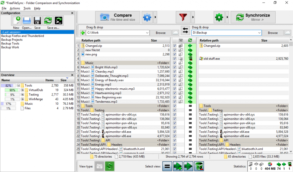 FreeFileSync：一款免费强大的文件夹比较与同步工具，用于创建和管理备份所有重要文件的副本