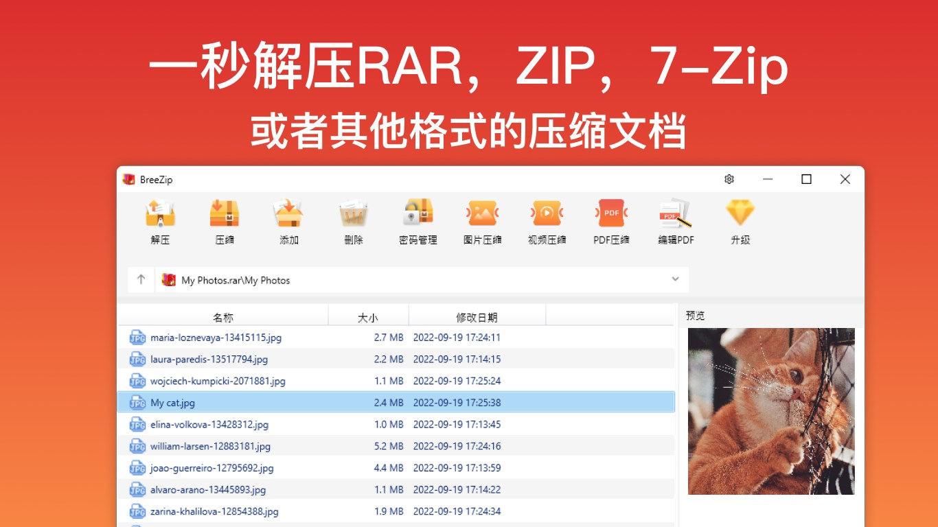 BreeZip：Windows上功能强大的压缩和解压缩软件