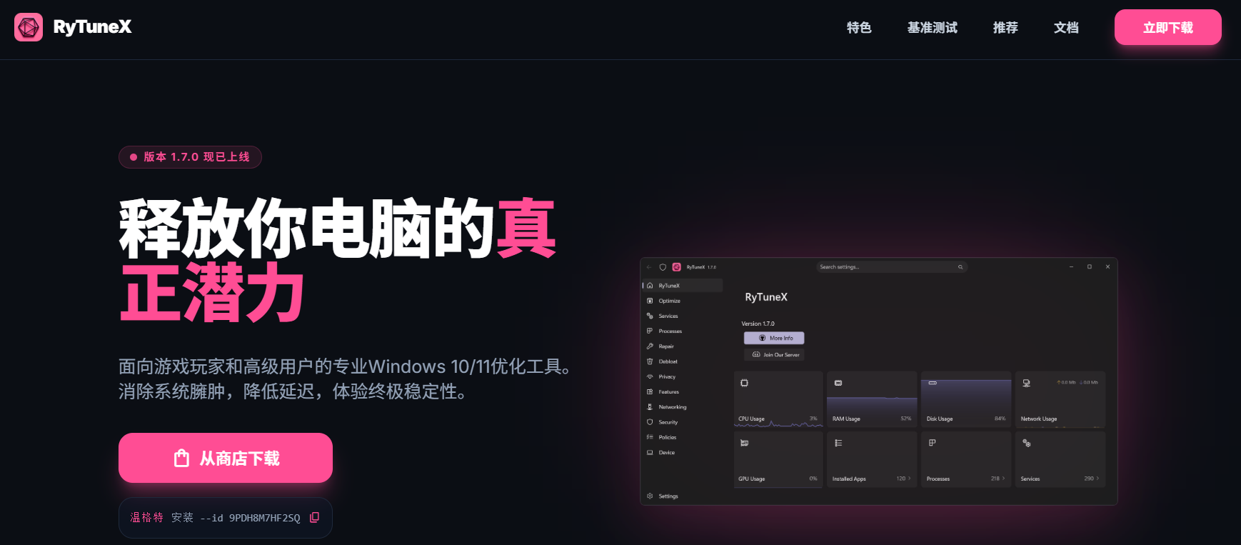 RyTuneX：轻度系统优化的免费开源软件