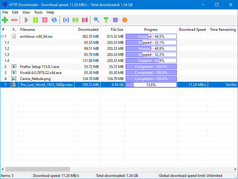HTTP Downloader：一个简约小巧的下载器（中文汉化版），仅限于 HTTP(S)、FTP(S) 和 SFTP 协议文件的下载
