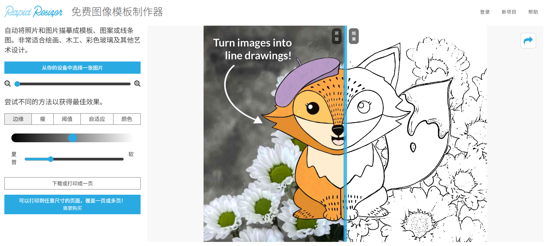 Photograph to Pattern：免费的图片转线稿神器，一键生成艺术作品